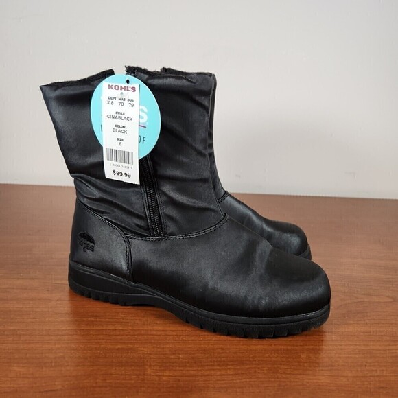 Totes Womens Gina Boots Black Size 6 Double Zippers - Picture 5 of 11